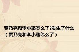 贾乃亮和李小璐怎么了?发生了什么（贾乃亮和李小璐怎么了）