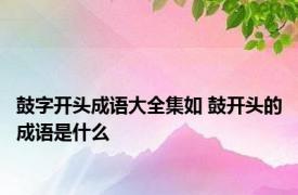 鼓字开头成语大全集如 鼓开头的成语是什么