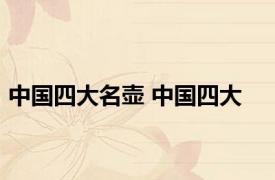 中国四大名壶 中国四大