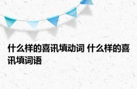 什么样的喜讯填动词 什么样的喜讯填词语