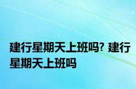 建行星期天上班吗? 建行星期天上班吗