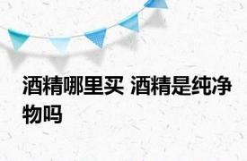 酒精哪里买 酒精是纯净物吗 