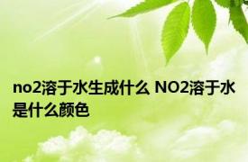 no2溶于水生成什么 NO2溶于水是什么颜色