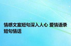 情感文案短句深入人心 爱情语录短句情话