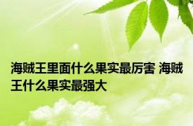 海贼王里面什么果实最厉害 海贼王什么果实最强大