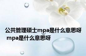 公共管理硕士mpa是什么意思呀 mpa是什么意思呀