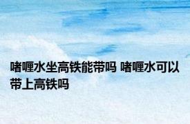 啫喱水坐高铁能带吗 啫喱水可以带上高铁吗