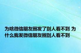 为啥微信朋友圈发了别人看不到 为什么我发微信朋友圈别人看不到