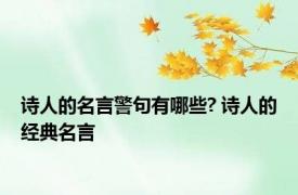 诗人的名言警句有哪些? 诗人的经典名言