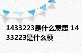 1433223是什么意思 1433223是什么梗