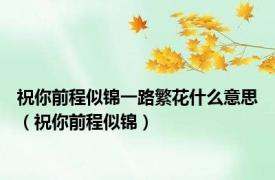祝你前程似锦一路繁花什么意思（祝你前程似锦）