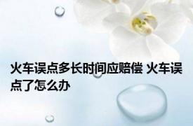 火车误点多长时间应赔偿 火车误点了怎么办