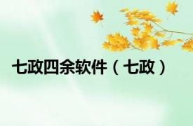 七政四余软件（七政）