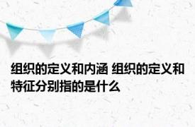 组织的定义和内涵 组织的定义和特征分别指的是什么