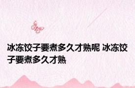 冰冻饺子要煮多久才熟呢 冰冻饺子要煮多久才熟