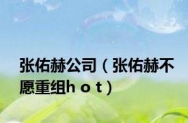 张佑赫公司（张佑赫不愿重组h o t）