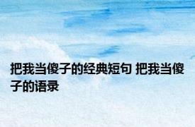 把我当傻子的经典短句 把我当傻子的语录