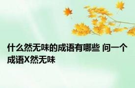 什么然无味的成语有哪些 问一个成语X然无味