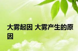 大雾起因 大雾产生的原因