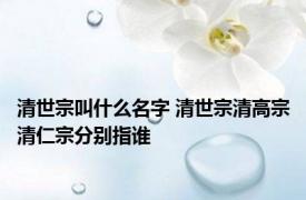 清世宗叫什么名字 清世宗清高宗清仁宗分别指谁