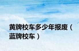 黄牌校车多少年报废（蓝牌校车）
