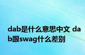 dab是什么意思中文 dab跟swag什么差别