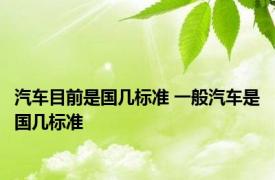 汽车目前是国几标准 一般汽车是国几标准