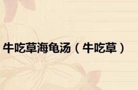 牛吃草海龟汤（牛吃草）
