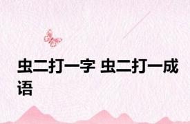 虫二打一字 虫二打一成语