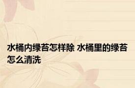 水桶内绿苔怎样除 水桶里的绿苔怎么清洗