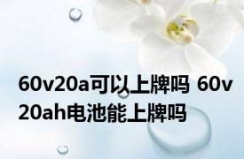 60v20a可以上牌吗 60v20ah电池能上牌吗