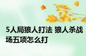 5人局狼人打法 狼人杀战场五项怎么打