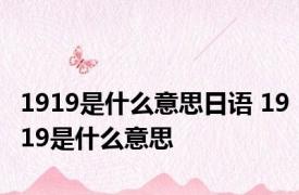 1919是什么意思日语 1919是什么意思