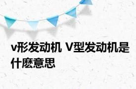 v形发动机 V型发动机是什麽意思