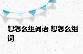 想怎么组词语 想怎么组词