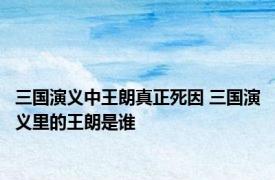 三国演义中王朗真正死因 三国演义里的王朗是谁