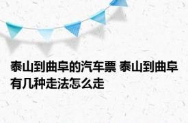 泰山到曲阜的汽车票 泰山到曲阜有几种走法怎么走