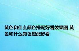 黄色和什么颜色搭配好看效果图 黄色和什么颜色搭配好看