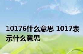 10176什么意思 1017表示什么意思