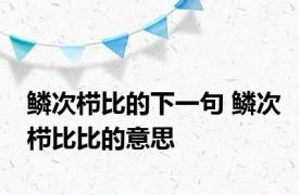 鳞次栉比的下一句 鳞次栉比比的意思
