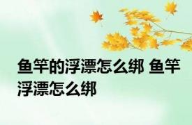 鱼竿的浮漂怎么绑 鱼竿浮漂怎么绑