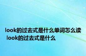 look的过去式是什么单词怎么读 look的过去式是什么