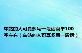车站的人可真多写一段话简单100字左右（车站的人可真多写一段话）