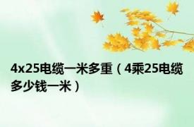 4x25电缆一米多重（4乘25电缆多少钱一米）