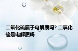 二氧化硫属于电解质吗? 二氧化硫是电解质吗