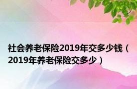 社会养老保险2019年交多少钱（2019年养老保险交多少）