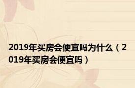 2019年买房会便宜吗为什么（2019年买房会便宜吗）