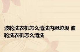 波轮洗衣机怎么清洗内胆垃圾 波轮洗衣机怎么清洗