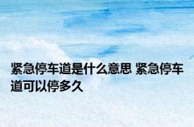 紧急停车道是什么意思 紧急停车道可以停多久
