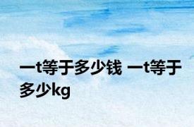 一t等于多少钱 一t等于多少kg